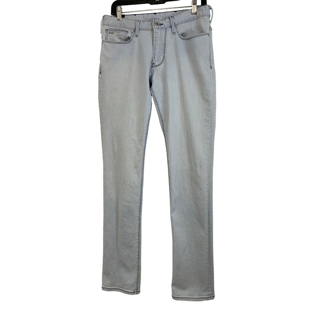 Emporio Armani Mens Light Blue Jeans Size 30W 33L Cotton Denim Tall Long 8023